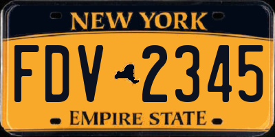 NY license plate FDV2345