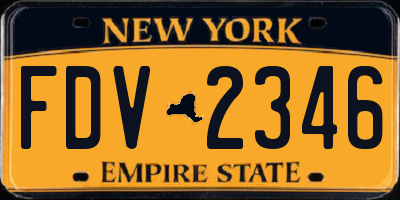 NY license plate FDV2346