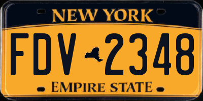 NY license plate FDV2348