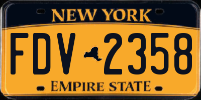 NY license plate FDV2358