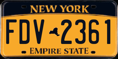 NY license plate FDV2361