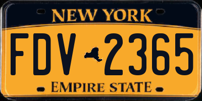 NY license plate FDV2365
