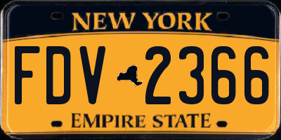 NY license plate FDV2366