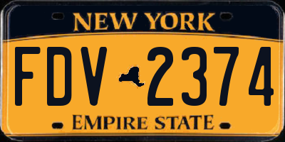 NY license plate FDV2374