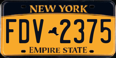 NY license plate FDV2375