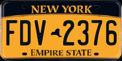 NY license plate FDV2376