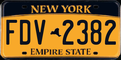 NY license plate FDV2382