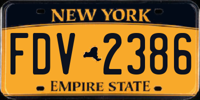 NY license plate FDV2386