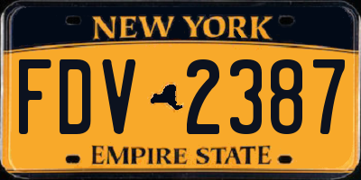 NY license plate FDV2387