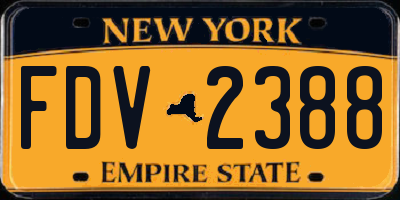 NY license plate FDV2388