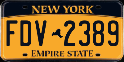 NY license plate FDV2389