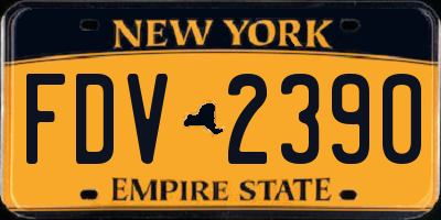 NY license plate FDV2390
