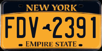NY license plate FDV2391