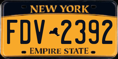 NY license plate FDV2392