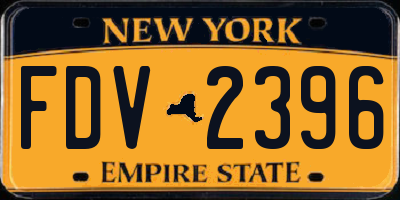NY license plate FDV2396