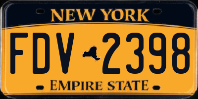 NY license plate FDV2398