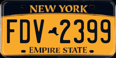 NY license plate FDV2399