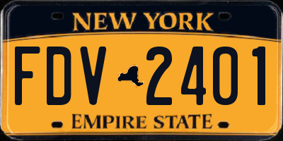NY license plate FDV2401