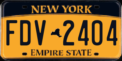 NY license plate FDV2404