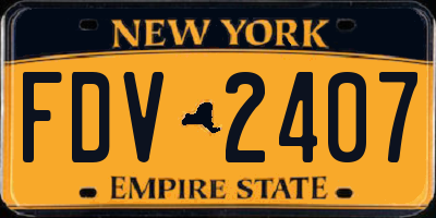 NY license plate FDV2407