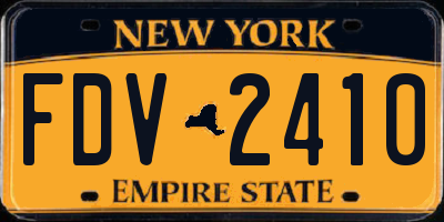 NY license plate FDV2410