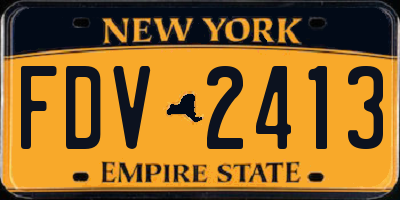 NY license plate FDV2413