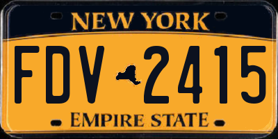 NY license plate FDV2415