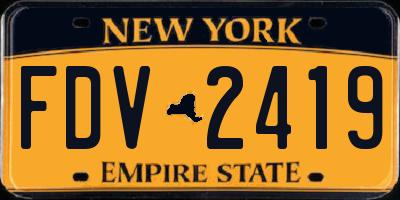 NY license plate FDV2419