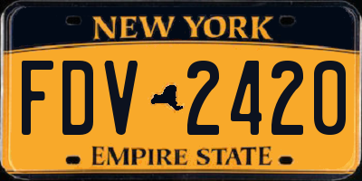 NY license plate FDV2420