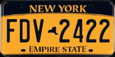NY license plate FDV2422