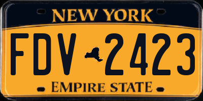 NY license plate FDV2423