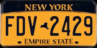 NY license plate FDV2429