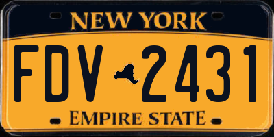 NY license plate FDV2431