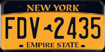 NY license plate FDV2435
