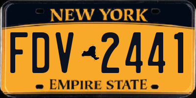 NY license plate FDV2441