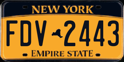 NY license plate FDV2443