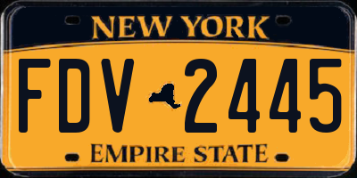 NY license plate FDV2445
