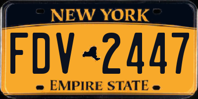 NY license plate FDV2447