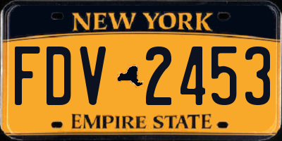 NY license plate FDV2453