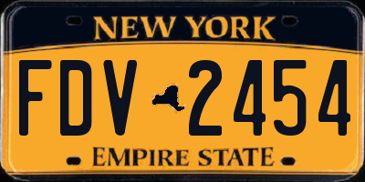NY license plate FDV2454