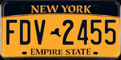 NY license plate FDV2455