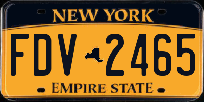 NY license plate FDV2465
