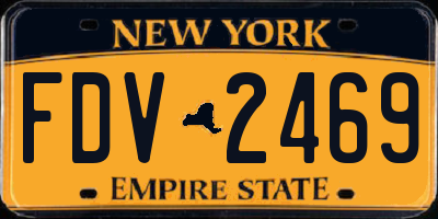 NY license plate FDV2469