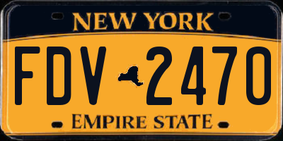 NY license plate FDV2470