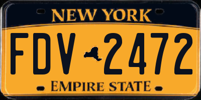 NY license plate FDV2472