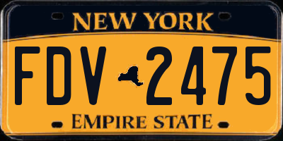 NY license plate FDV2475