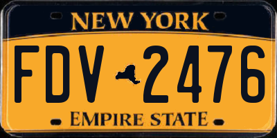 NY license plate FDV2476