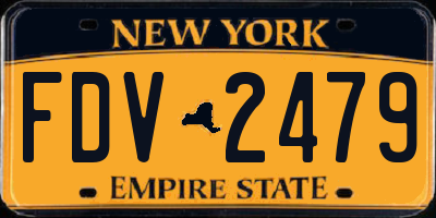 NY license plate FDV2479