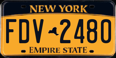 NY license plate FDV2480