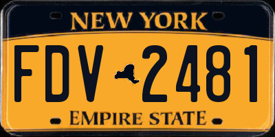 NY license plate FDV2481